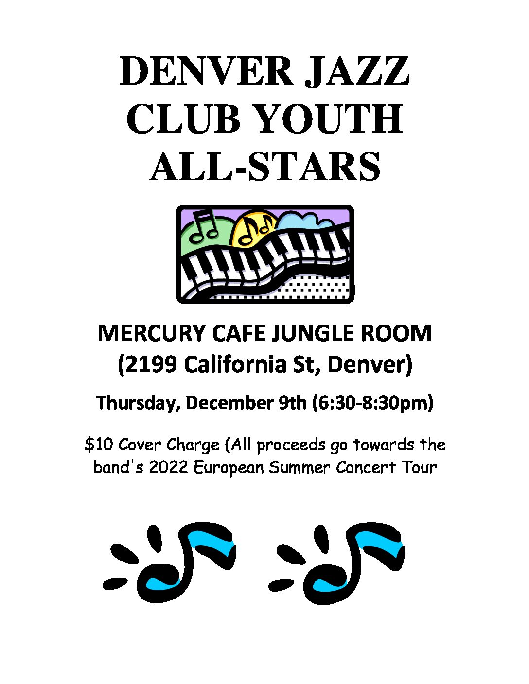 Denver Jazz Club Youth All-Stars To Perform at the Mercury Cafe on Thursday, December 9th (6:30-8:30pm)